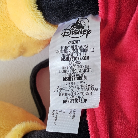 Disney Mickey Mouse Soft Plush Toy 18'' Black Red Yellow Stuffed Animal - Picture 7 of 15